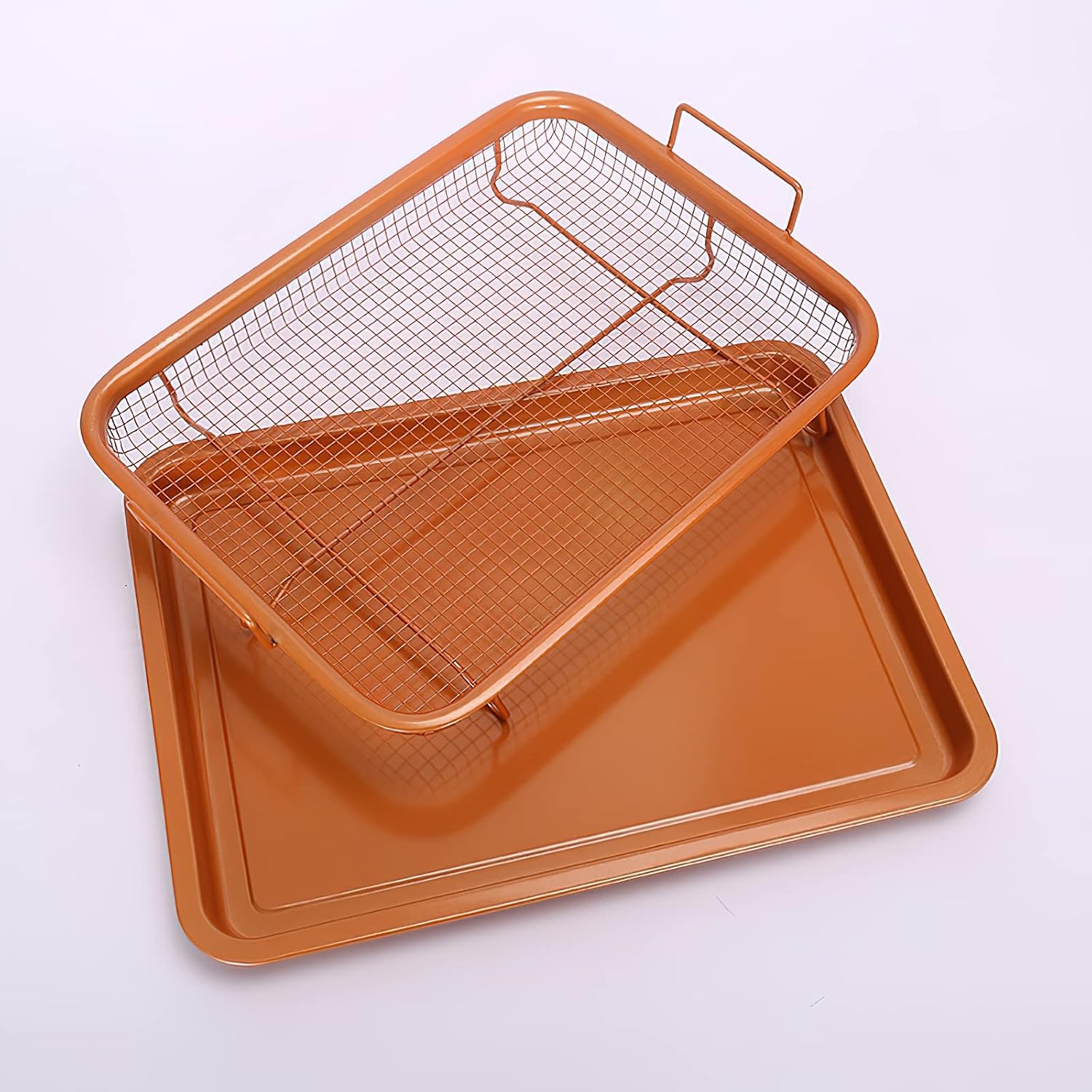 Nonstick Steel Roaster with Flat Rack Dishwasher Safe Large 12.5x8.8x2 inch PFOA Free Nonstick Roaster with Rack Cookware (12.5x8.8x2 inch, Gold)