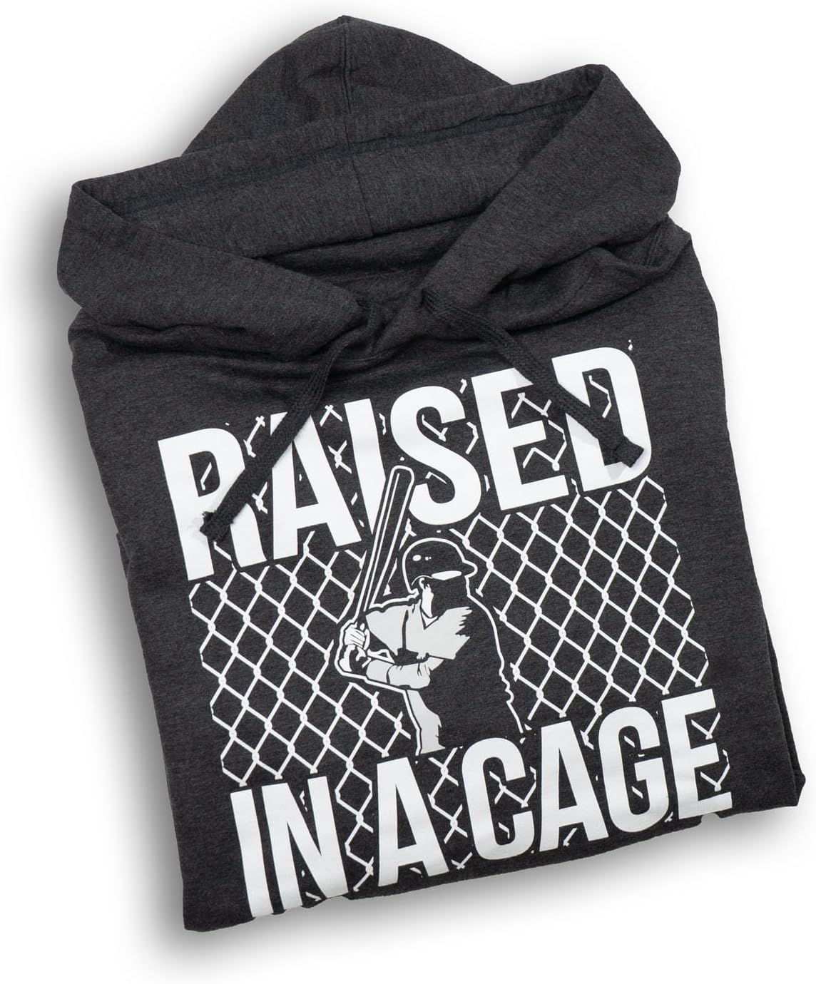 ChalkTalkSPORTS Baseball Standard Sweatshirt | Raised In a Cage Adults Sizes