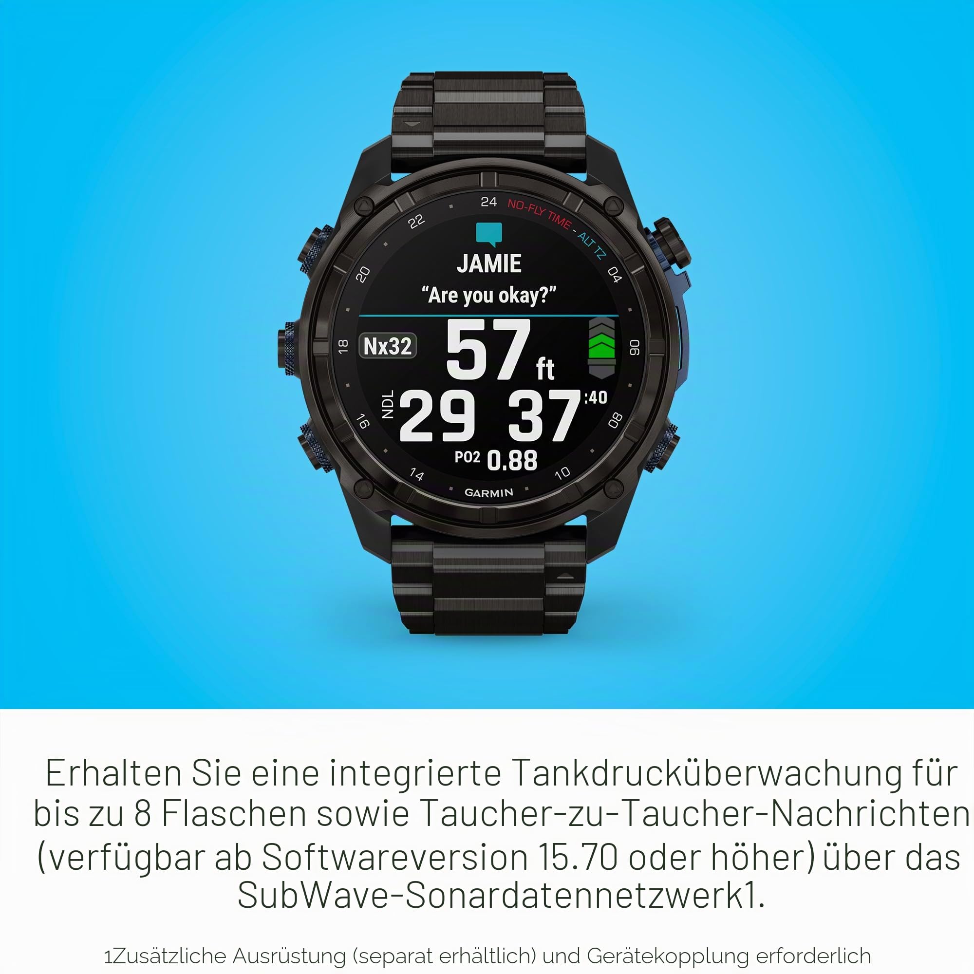 Garmin Descent Mk3i Tauchcomputer und Multisport GPS Smartwatch, Air Integration, Black Titanium