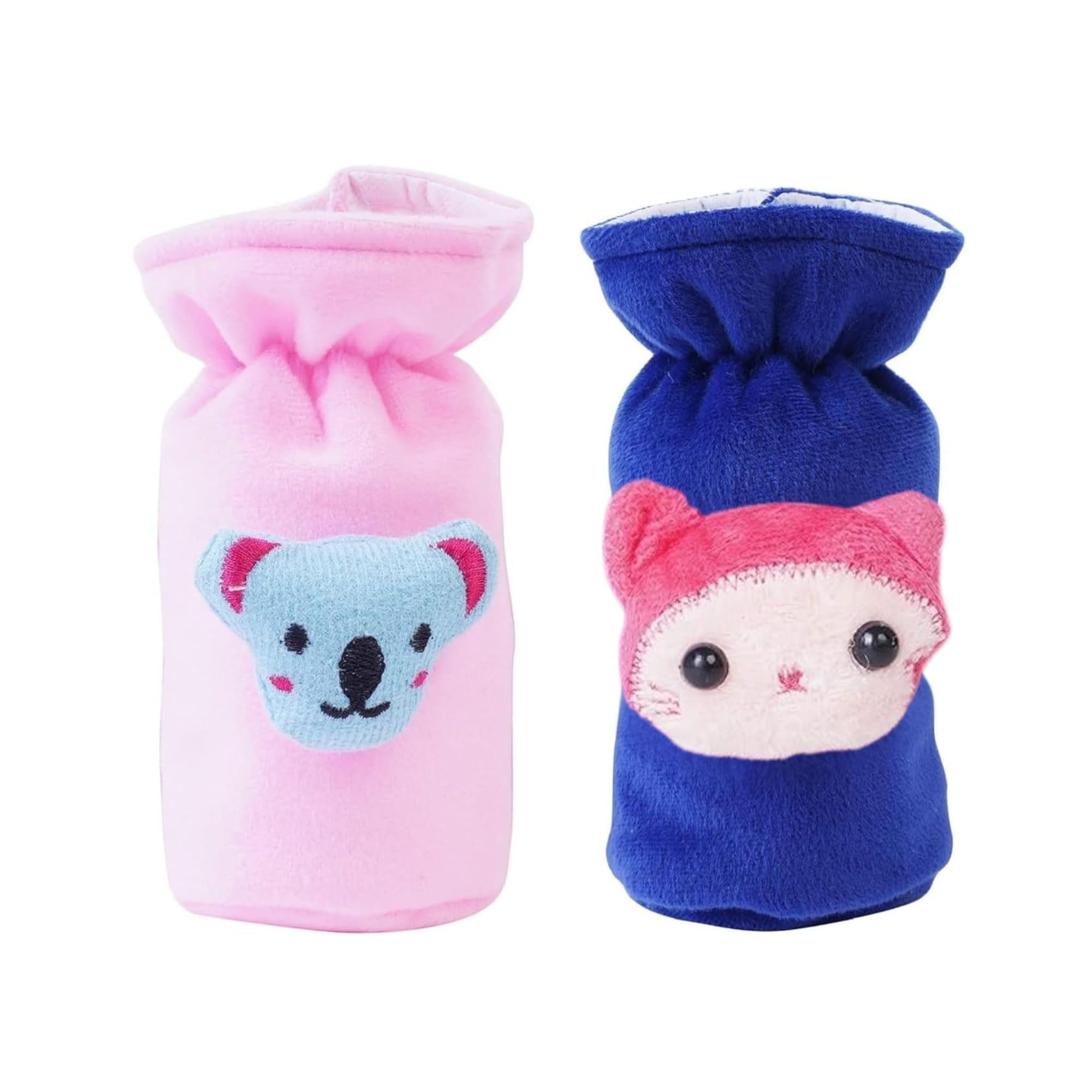 Soft Plush Stretchable Baby Feeding Bottle Cover Easy to Hold Strap with Cute Animated Cartoon| Suitable for 60-125 Ml Feeding Bottle(Dark Blue-Light Pink)-picture-27
