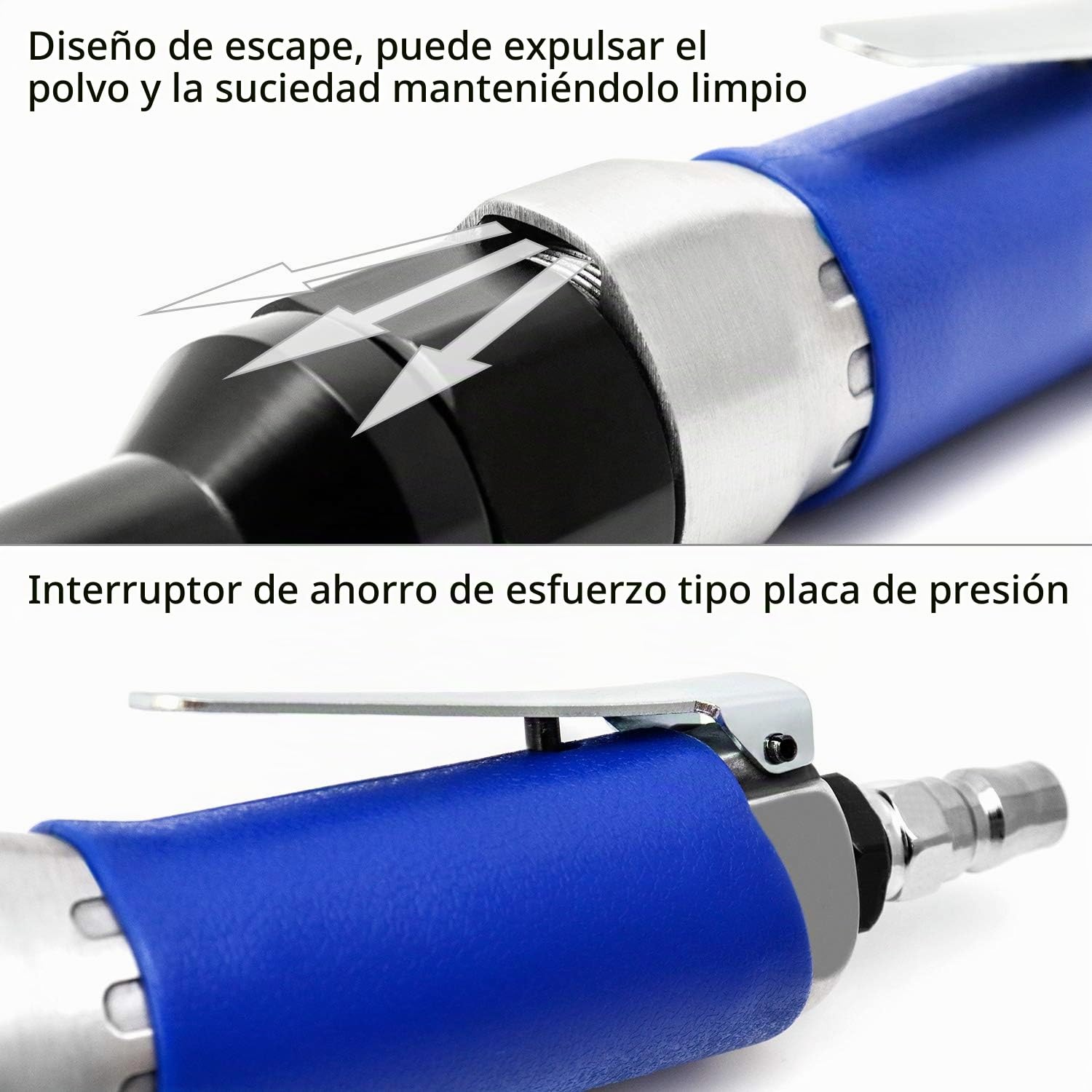 QWORK® Carraca neumática 1/2" / 12.5mm, trinquete de aire súper rápido para trabajo pesado, par máximo de 85 N.M