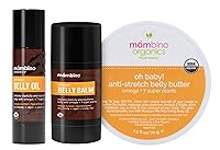 Vista 1 de Mambino Organics Oh Baby! Set de cuidado del vientre para embarazo, trío de mantequilla del vientre, bálsamo y aceite con manteca de karité