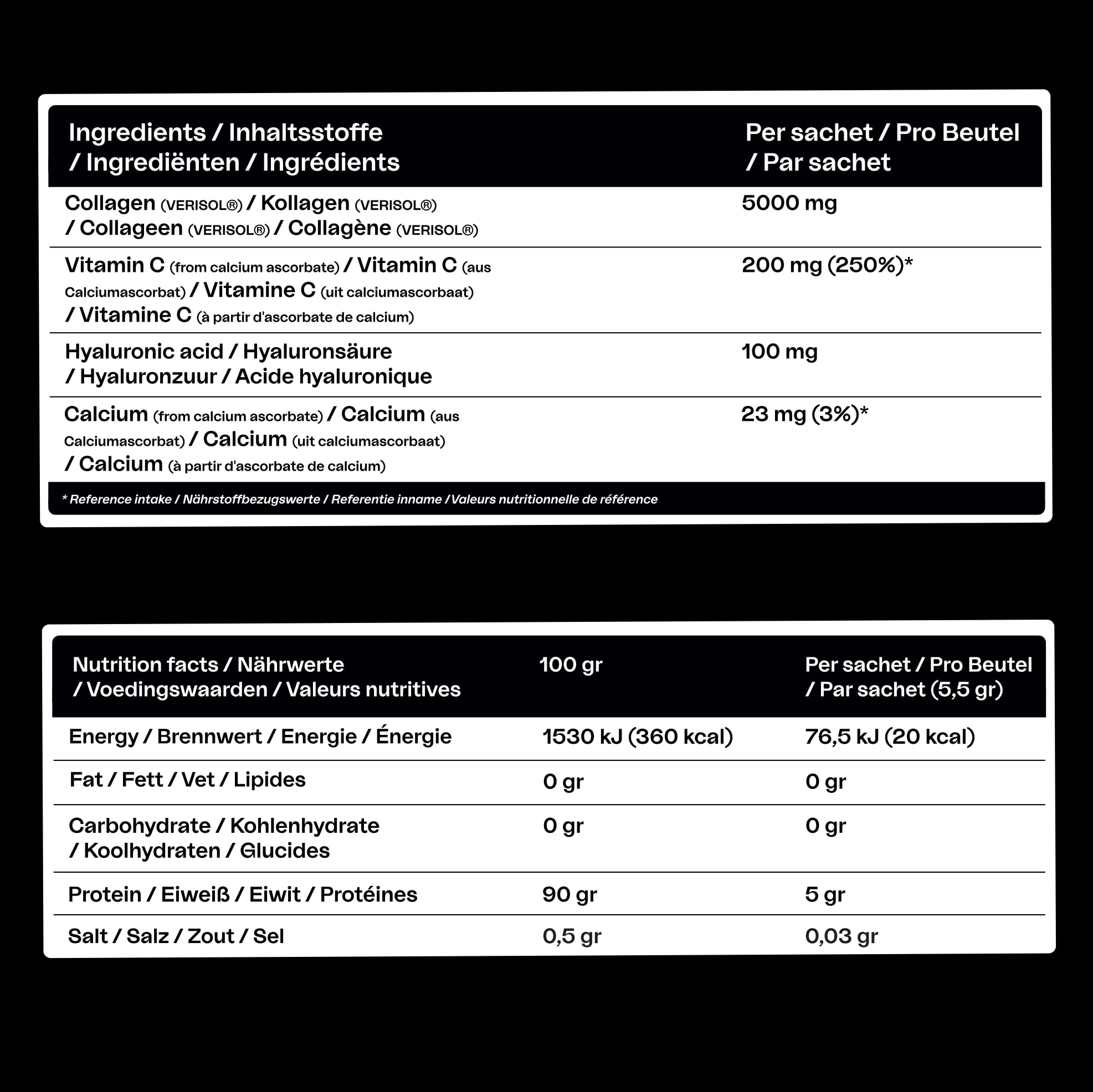 Kollagenpulver für Frauen mit Verisol®-Kollagen, Hyaluronsäure & Vitamin C – Anti-Aging-Schönheitsformel zur Hautverjüngung sowie für Haare & Nägel – Stärkt die Haut, Halal – 60 Sachets, Unisex