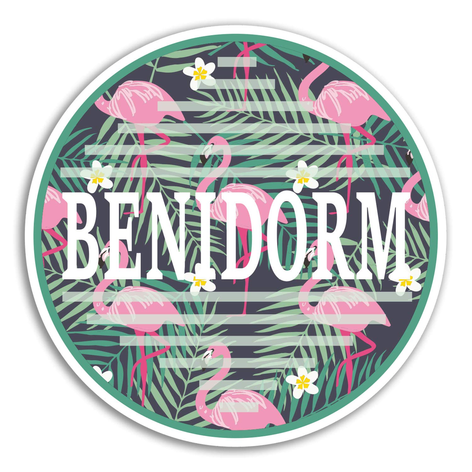 2 x 10cm Benidorm Vinyl Stickers - Tropical Travel Sticker Laptop Luggage #18953 (10cm Wide)