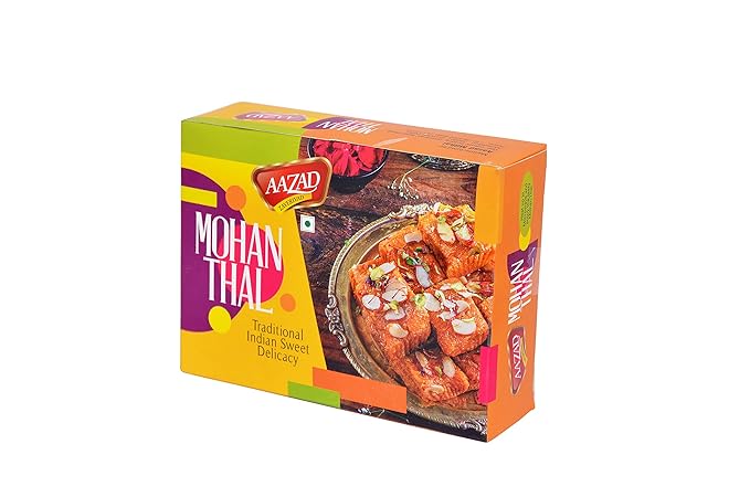 Aazad - Zavervad Premium Mohanthal - 500g / Traditional Gujarati Sweet/Pure Besan Barfi/Indian Sweets Box/Indian Mithai/Indian Cuisine Sweets/Indian Sweets/Sweets Indian Mithai