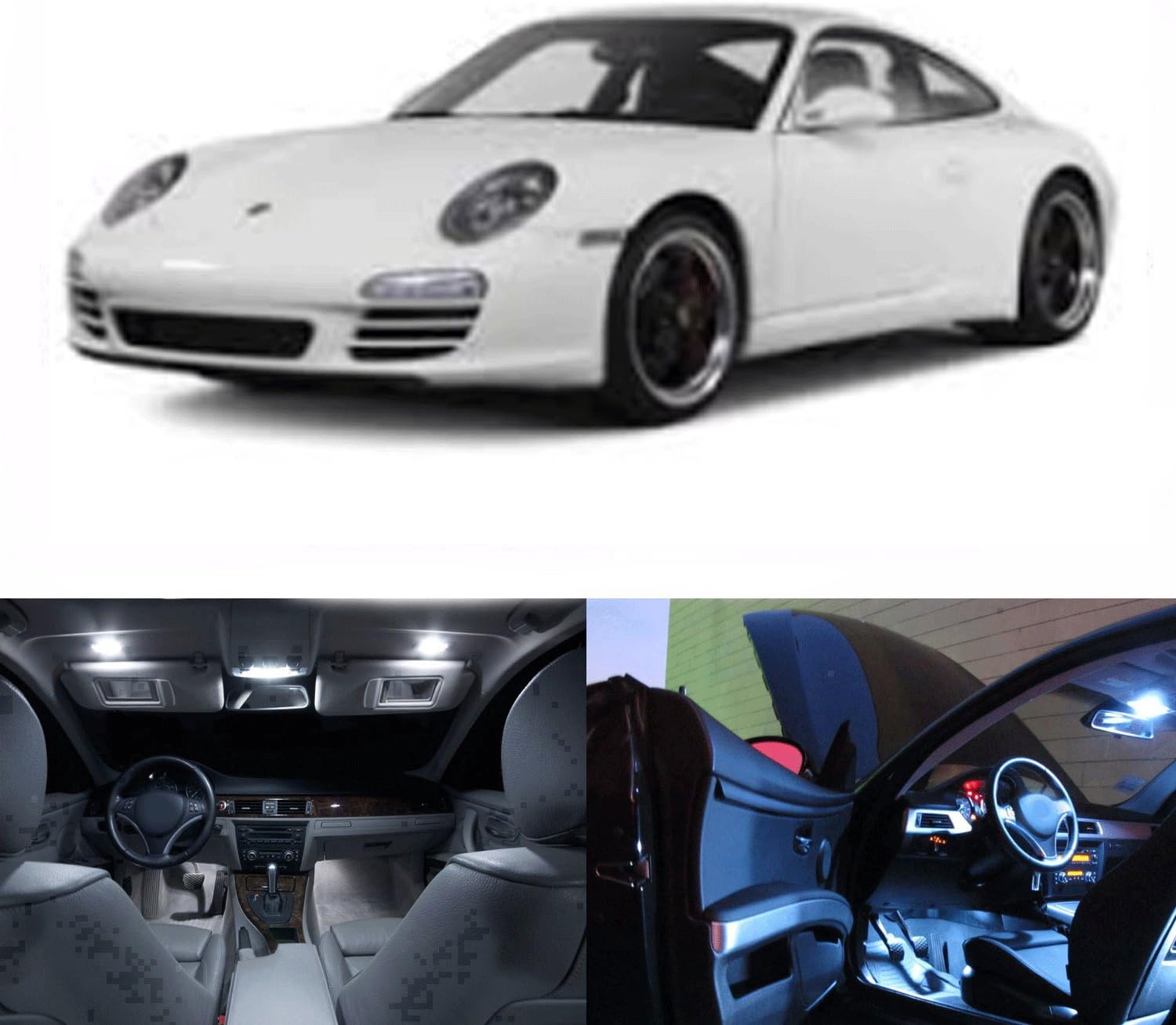 LED White Lights Interior Package Kit for Porsche 911 996 1997-2004 (10 pcs)