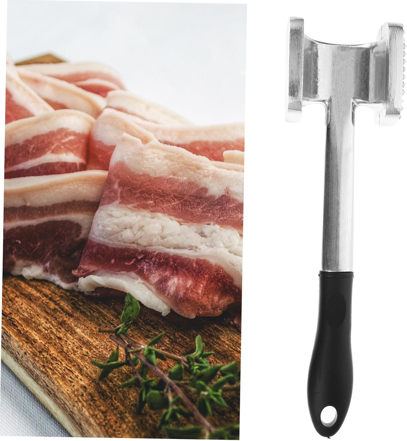 Double-sided Meat Tenderizer Hammer Kitchen Mallet for Softening Steak Chicken Comfortable Grip for Easy Use Versatile Tool for Crushing Nuts Garlic