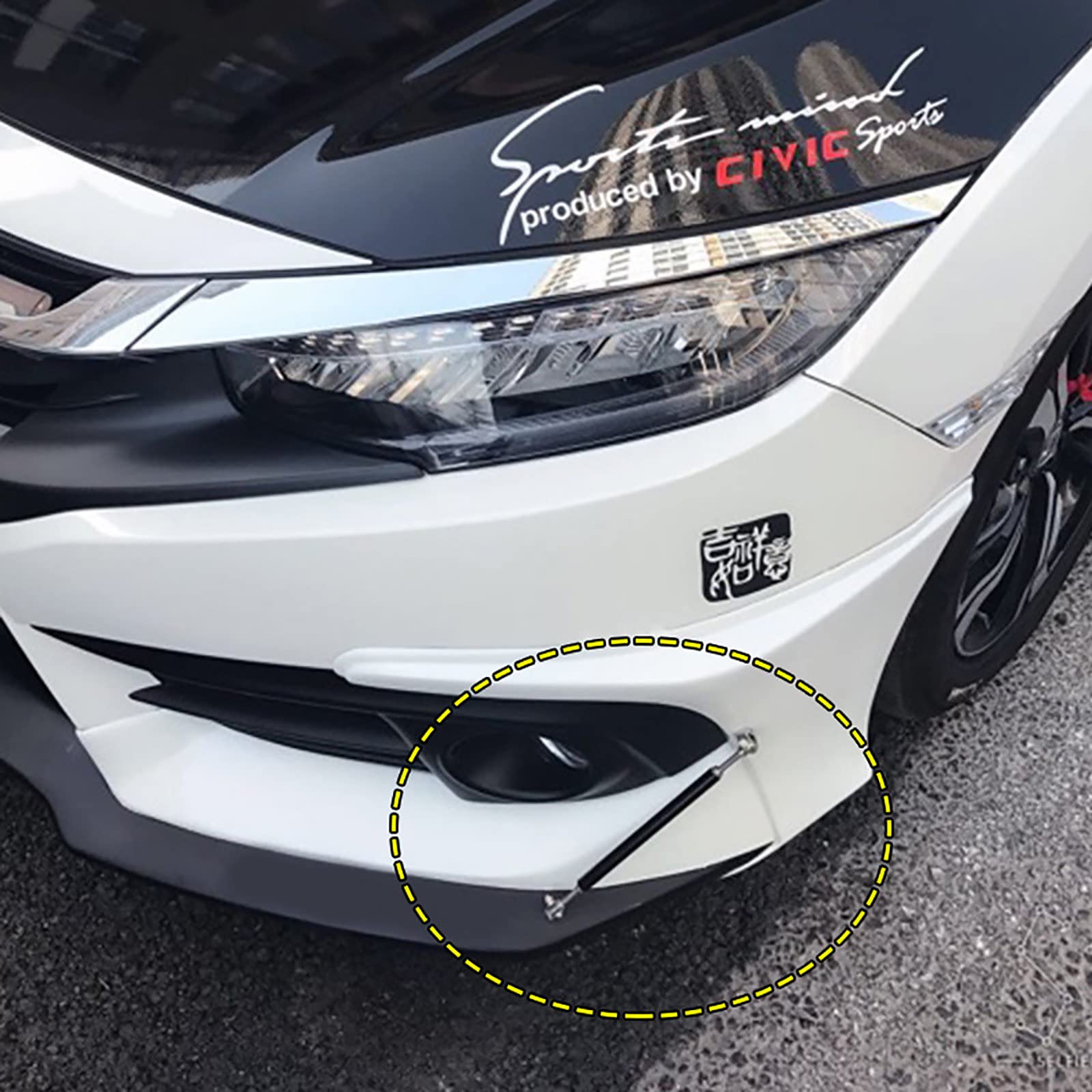 Varillas Divisoras Universales para Coche, Labio De Parachoques Trasero Delantero De Carreras, Kit De Barra De TraccióN De Abrazadera De Puntal De Soporte Ajustable,Red-200mm