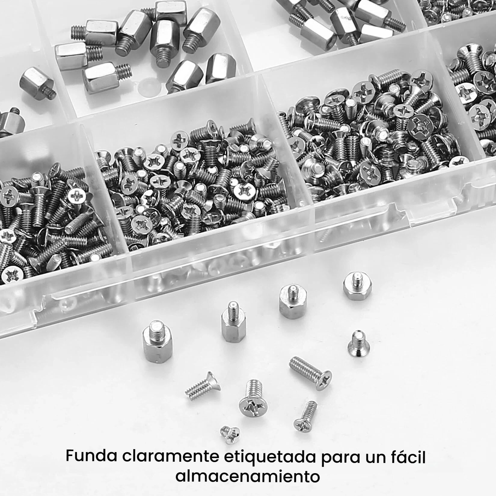 700 Pcs Tornillos para Ordenador Portátil y Computadora, Cabeza Cruzada Avellanados y Plana para PC SSD, M2 M2.5 M3 + Destornillador
