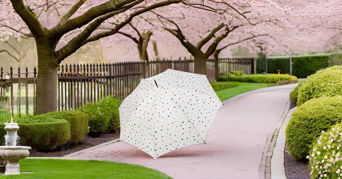 Regenschirm Leichter tragbarer kompakter selbstöffnender vinylbeschichteter Stoff mit langem Griff für Sonnen- und Regenschutz Minimalistisches gestreiftes Design
