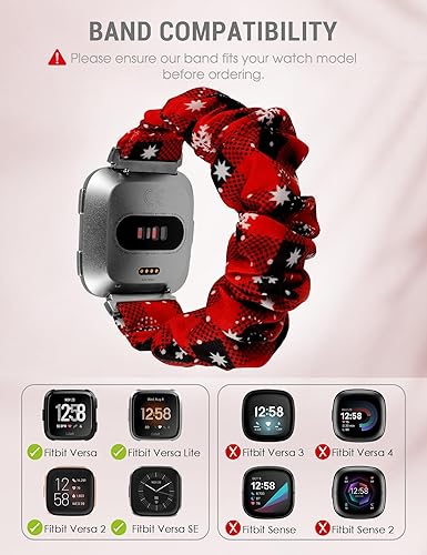 Miniatura 33 de TOYOUTHS - Bandas elásticas para Fitbit Versa/Versa 2/Versa Lite, edición especial para mujeres, niñas, elásticas, de tela, estampadas, de repuesto