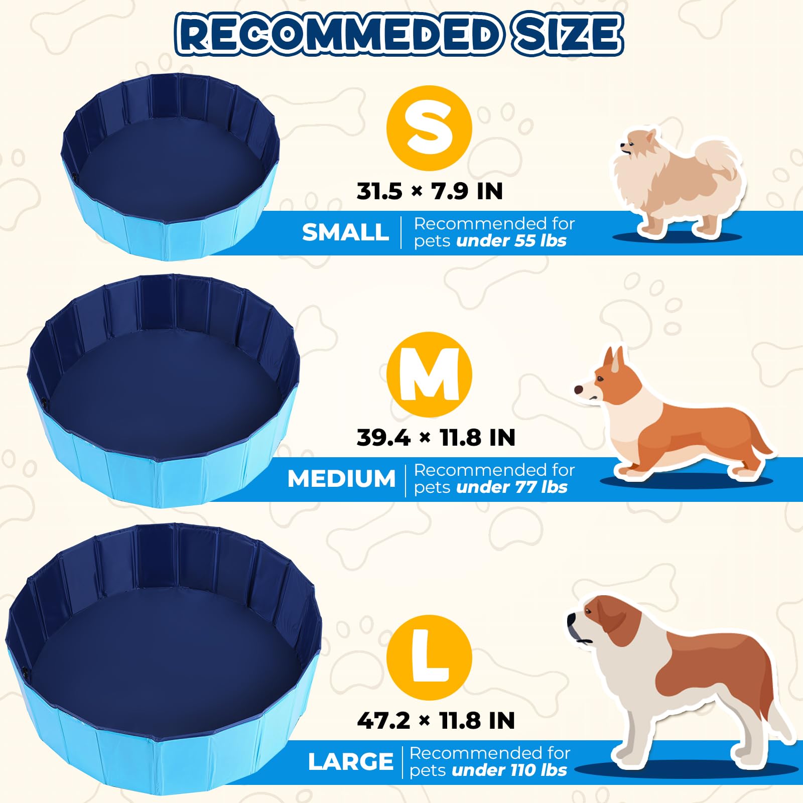FLKQC Whelping Pen for Dogs, Foldable Birthing Pool for Dogs, Whelping Box for Dogs and Puppies, Poartable Plastic Swimming Pool & Bath Tub for Dogs (Blue) (39.4” Dia. × 11.8” H (100cm × 30cm))
