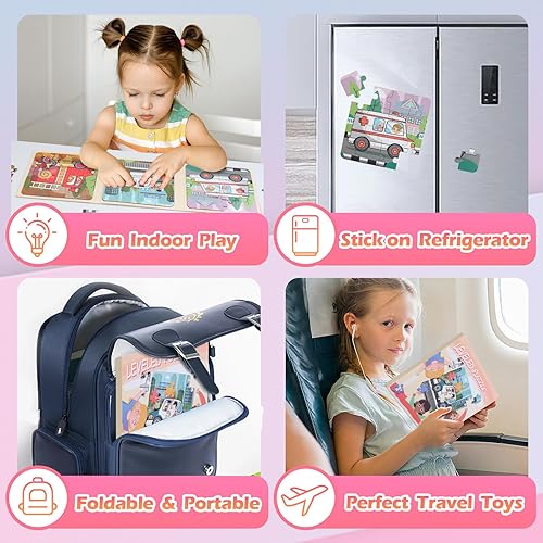 Miniatura 4 de Rompecabezas magnéticos para niños de 3 a 5 años, rompecabezas para niños de 4 a 8 años, rompecabezas para niños de 2 a 4 años, libro de