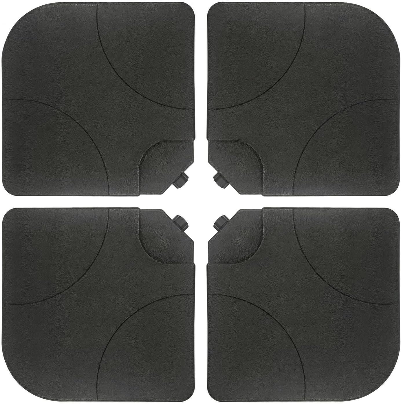 T&Jero 4 Piece Heavy Duty Plastic Base Stand Weight for Patio Outdoor Cantilever Offset Umbrella, 260 lb with Water and Sand Filled, Black