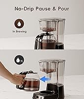 Vista 5 de ecozy Brezzano DuoSet - Cafetera programable de 12 tazas con molinillo de café eléctrico, cafetera de goteo con función de pausa y vertido, apagado