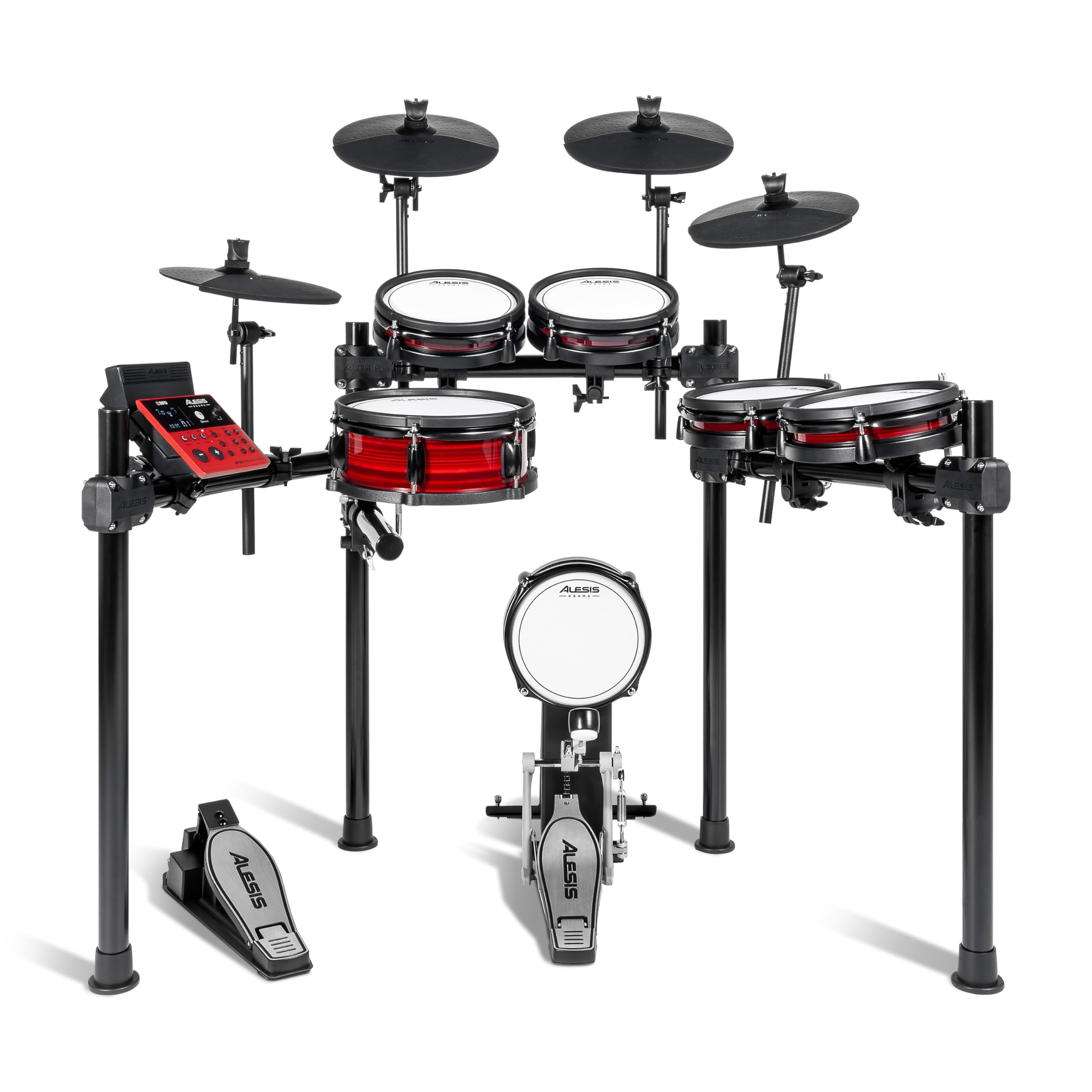 Alesis Nitro Pro XL Batterie Électronique de 10 Pièces avec Pads Double Zone Silencieux, Plus de 500 Sons BFD, Bluetooth, Drumeo, MIDI USB