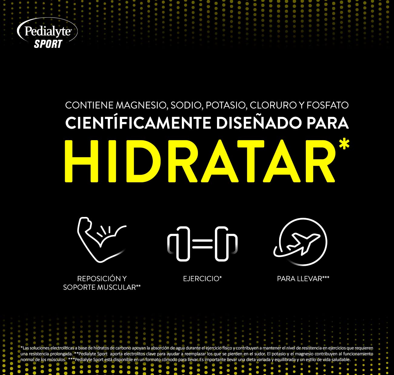 Pedialyte Sport - Bebida con sabor a Lima Limón, Hidratación Potenciada, Contiene 5 electrolitos clave como Magnesio, Sodio y Potasio, 6 sobres de 14g