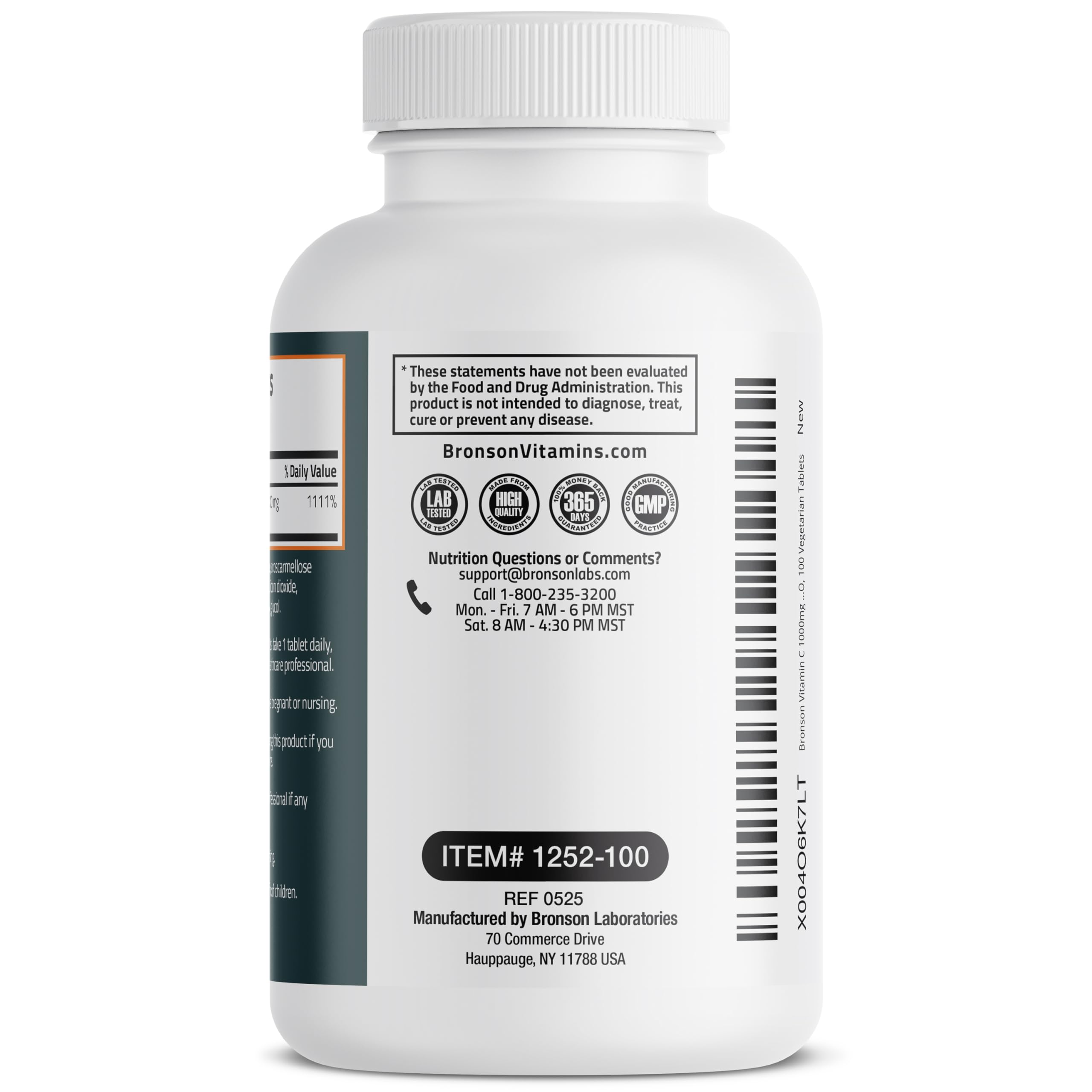 Bronson Vitamin C 1000 mg as Ascorbic Acid, 100 Vegetarian Tablets — Amazon image 7