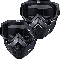 Vista 9 de Máscara de Paintball Antiniebla, Máscara Táctica de Cara Completa Desmontable Ajustable, Máscara de Esquí, Gafas de Protección Facial