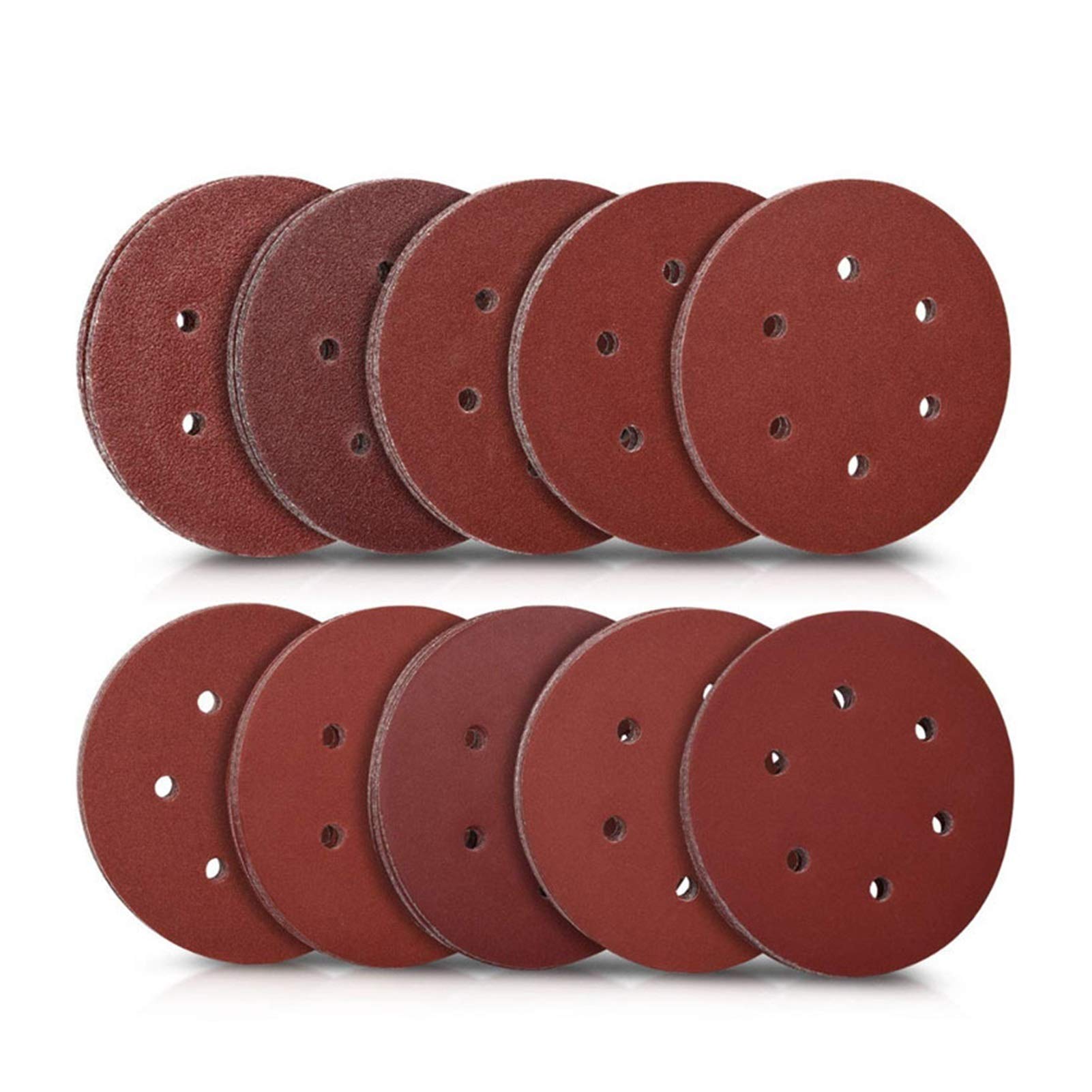 Tarcze szlifierskie Podkładki Tarcza szlifierska 20 szt. 5 cali 125 mm Okrągły papier ścierny Tarcza z 8 otworami Arkusze ścierne Ziarnistość 40-800 Tarcza szlifierska z haczykiem i pętelką Polskie na