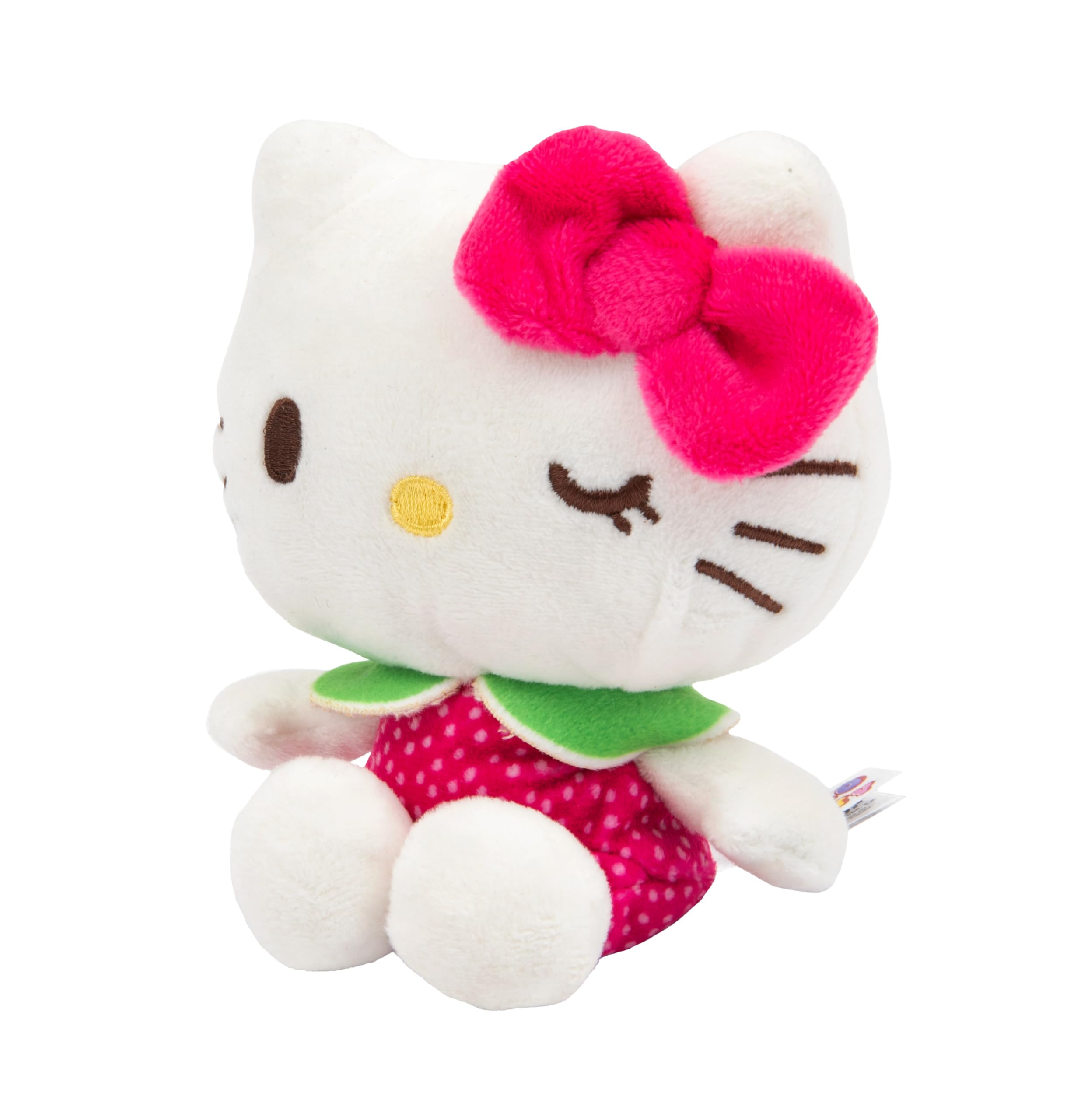 Hello Kitty Macedonia Scented Plush, 12 cm czerwona sukienka, urocza postać Hello Kitty, Scented Soft Toy, oficjalny licencjonowany produkt, dla fanów i kolekcjonerów, odpowiednia dla dzieci w wieku 4