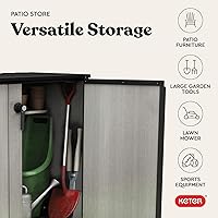 Vista 7 de Keter Patio Store - Cobertizo de almacenamiento para exteriores de resina, mide 4.6 x 2.5 pies, con paredes pintables y perforables