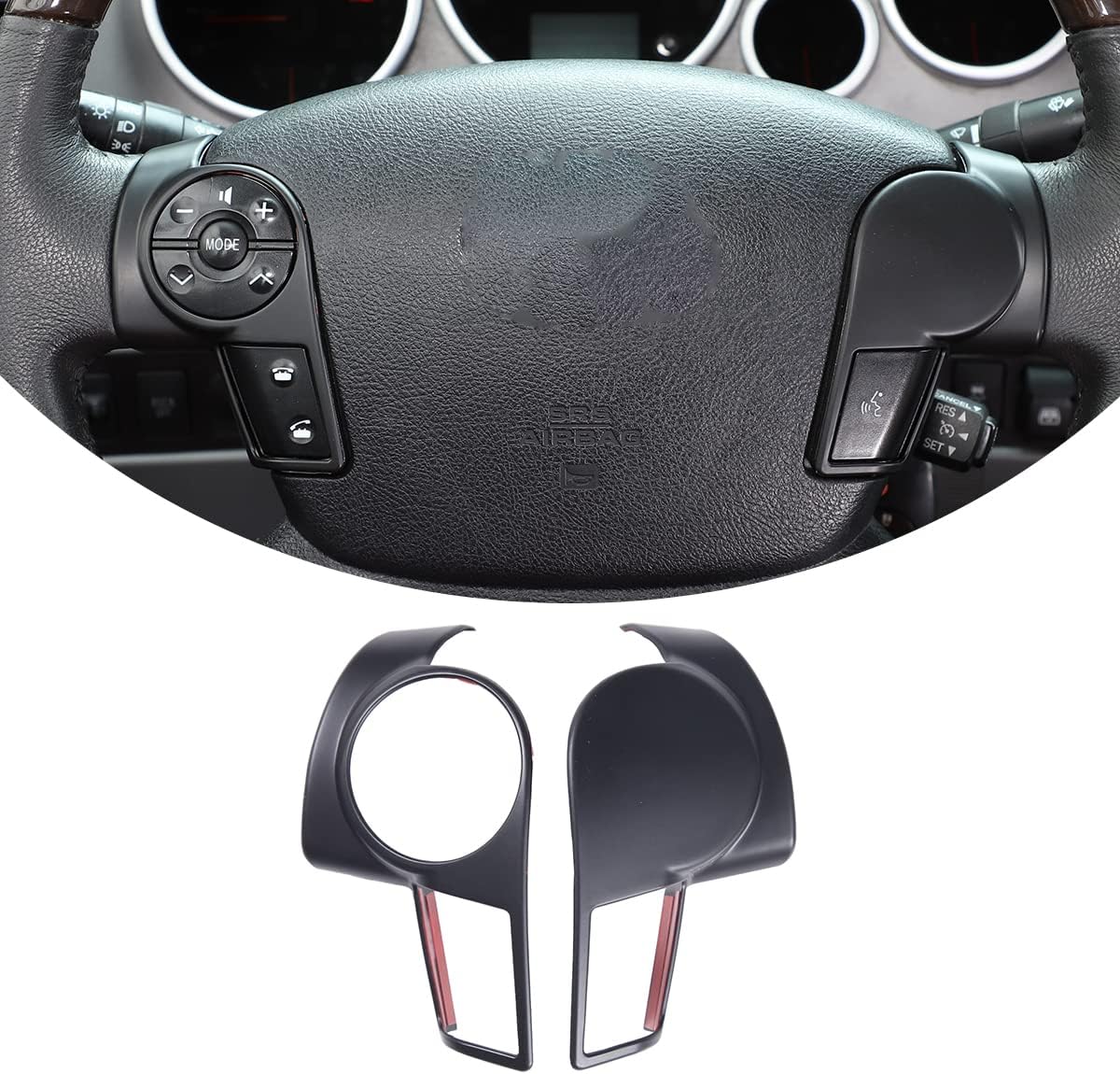 Car ABS Center Console Button Molding Trim Frame,Compatible with Tundra Sequoia 2007 2008 2009 2010 2011 2012 2013 Center Console Button Protected Frame (Matte Black)