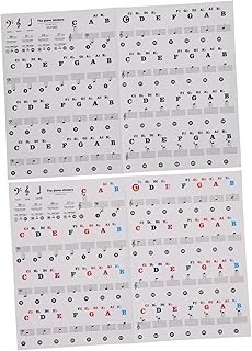 SUPVOX 2pcs Piano Keyboard Sticker Piano Beginner Decal Piano Stickers for Beginners Sticker for Piano Mini Labels Music Stickers Letter Stickers Mini Introductory Piano Sticker Notes