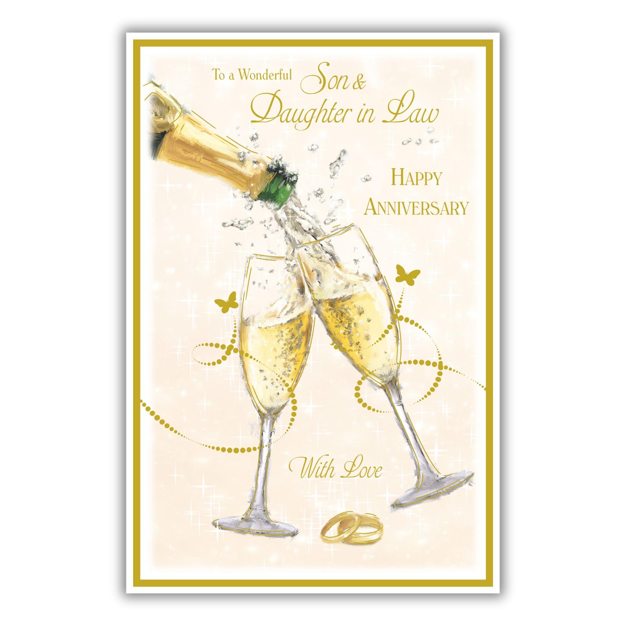 Anniversary Card (C80425) Son & Daughter In Law - Champagne - View #11
