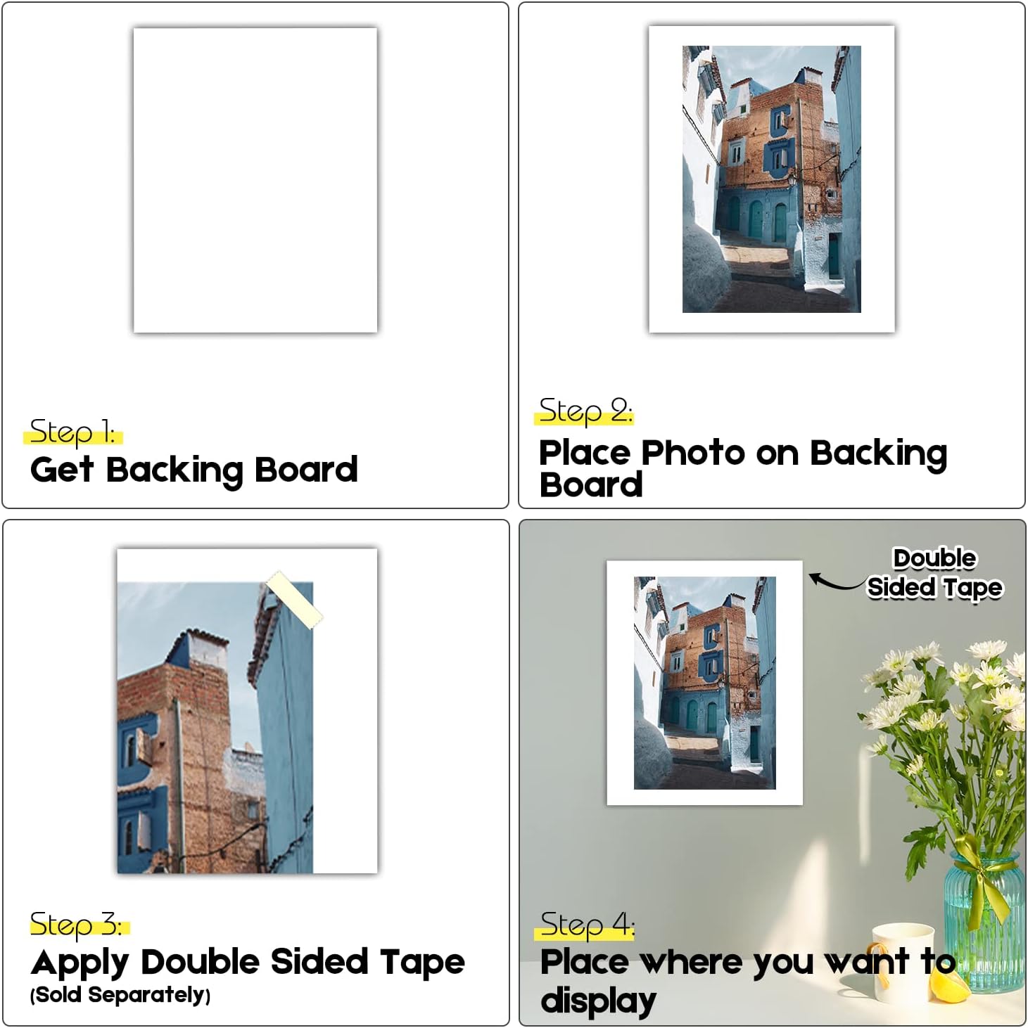 Golden State Art, 5x7 Backing Board Only, 4-Ply Thick 100 Single Backer Boards for Frame, Photo, Print