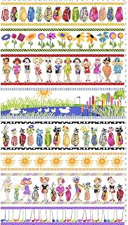 Loralie Designs Golf Borders White Fabric Panel for Quilting