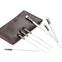 Vista 4 de SIXPLUS 7 Unids Pearly White Eyeshadow Brush Set Professional Eye Brushes con bolsa portátil