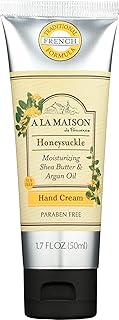 A LA MAISON Moisturizing Cream, Honeysuckle - Uses: Hand, Argan Oil, Pure Shea Butter, Essential Oils, Plant Based, Cruelty-Free, SLS and Paraben Free (1.7 Oz, 1 Pack) [Amazon-developed Certification] Compact by Design