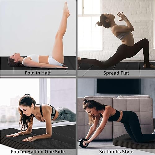 Vista 6 de Foldable Wide & Large Yoga Mat Cushioned, Compact & Easy to Store 6mm & 8mm Thick For Home, Gym, Travel, Yoga, Pilates & Floor Exercises