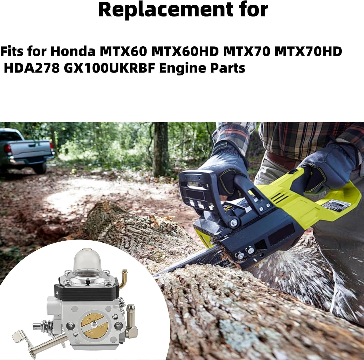 16100-Z4E-S43 Carburetor Tune Up Kit Fits for Honda GX100 MTX60 MTX60HD MTX70 MTX70HD HDA278 GX100UKRBF Engine Parts Carb Replace 16100-Z4E-S44 16100-Z4E-S45 16100-Z4E-S46