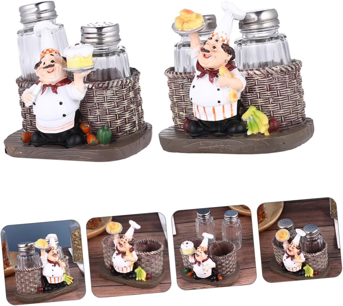 2sets Cute Seasoning Shaker Holders for Kitchen Modern Container Bottles Kitchen Decoration for Home Bakery and Festivals