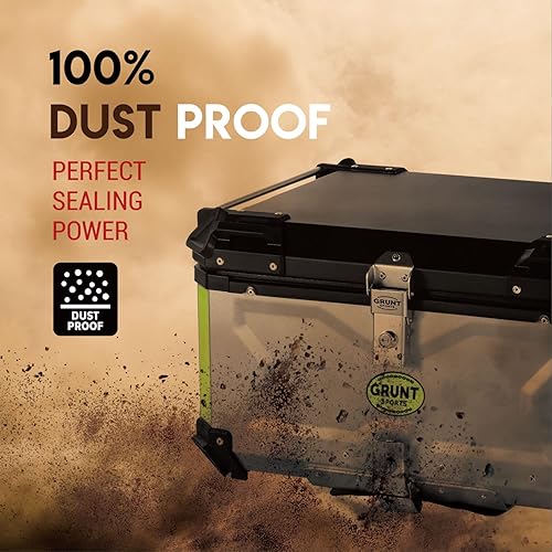 Miniatura 5 de GRUNT SPORTS - Maleta trasera de motocicleta de 65 L, maletero de almacenamiento universal para scooter, caja de aluminio impermeable para casco de