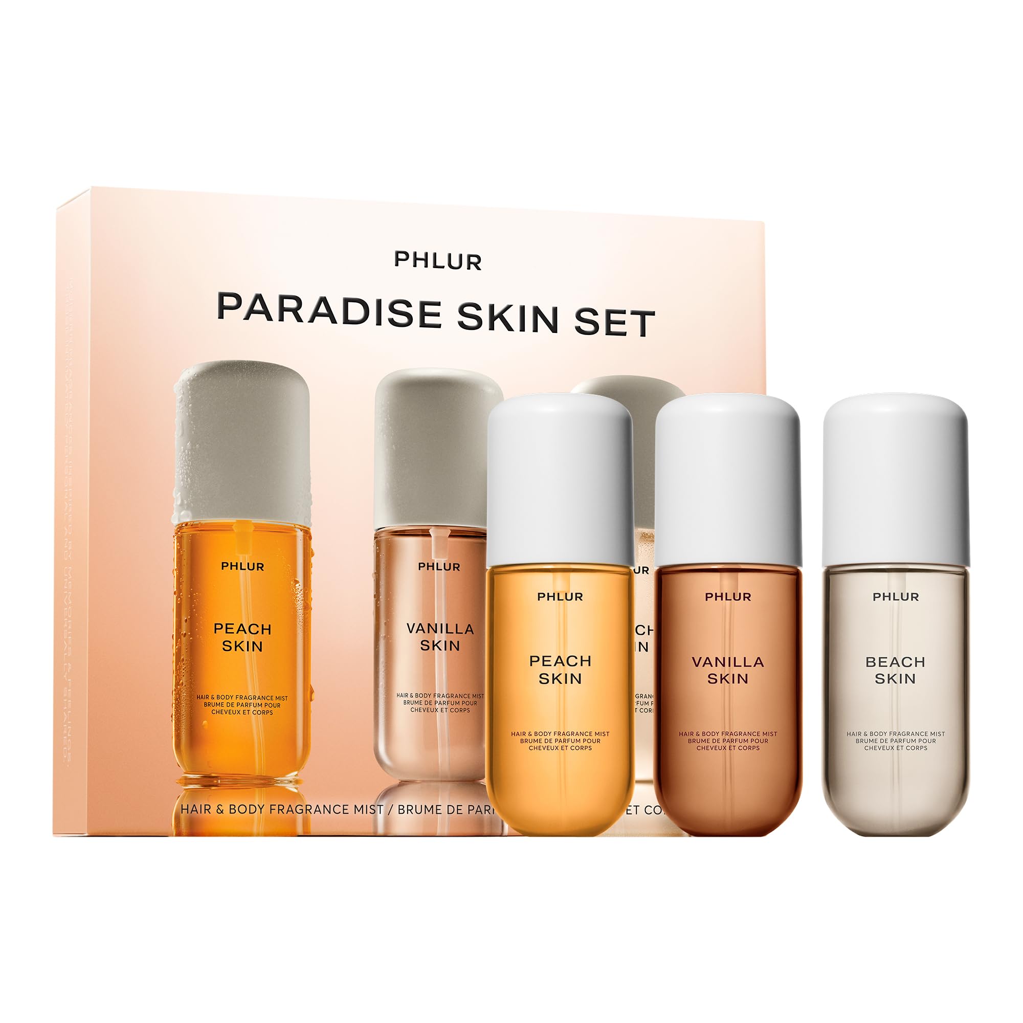 PHLUR Paradise Skin Hair and Body Mist Set ($78 Value) - Travel Size Fragrance Trio Gift Set (3 x 3 fl oz)