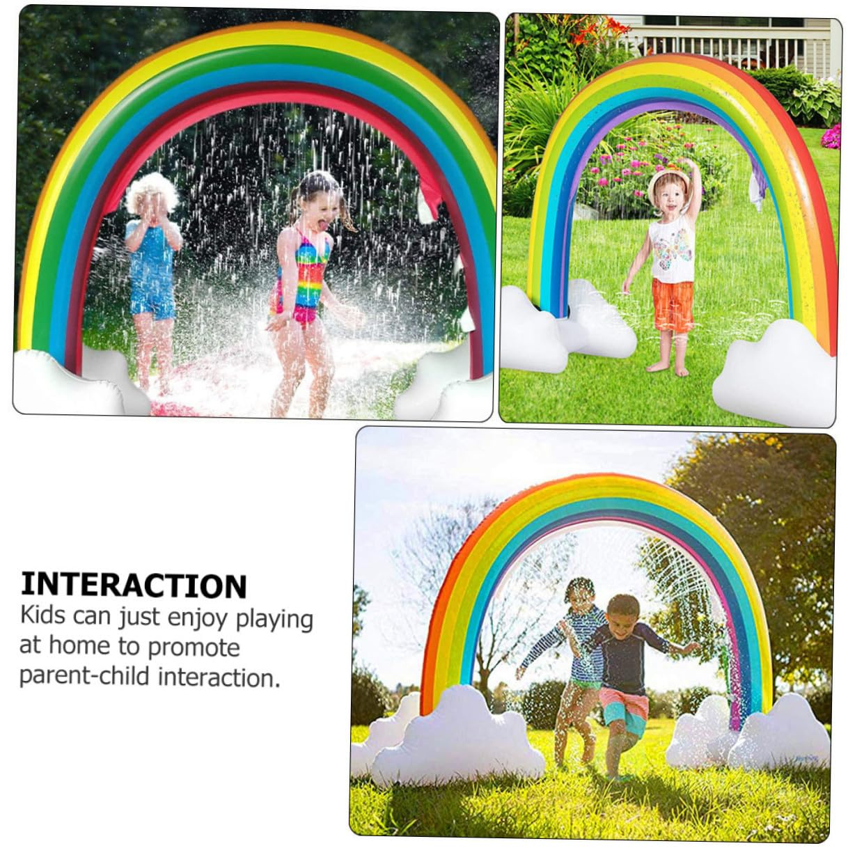 Jouet Arroseur Arc-en-Ciel Gonflable 1pc en PVC pour Garçon et Filles | Sprays D’eau, Facile à Nettoyer, pour Jardin et Plage, Accessoire de Jeu Extérieur