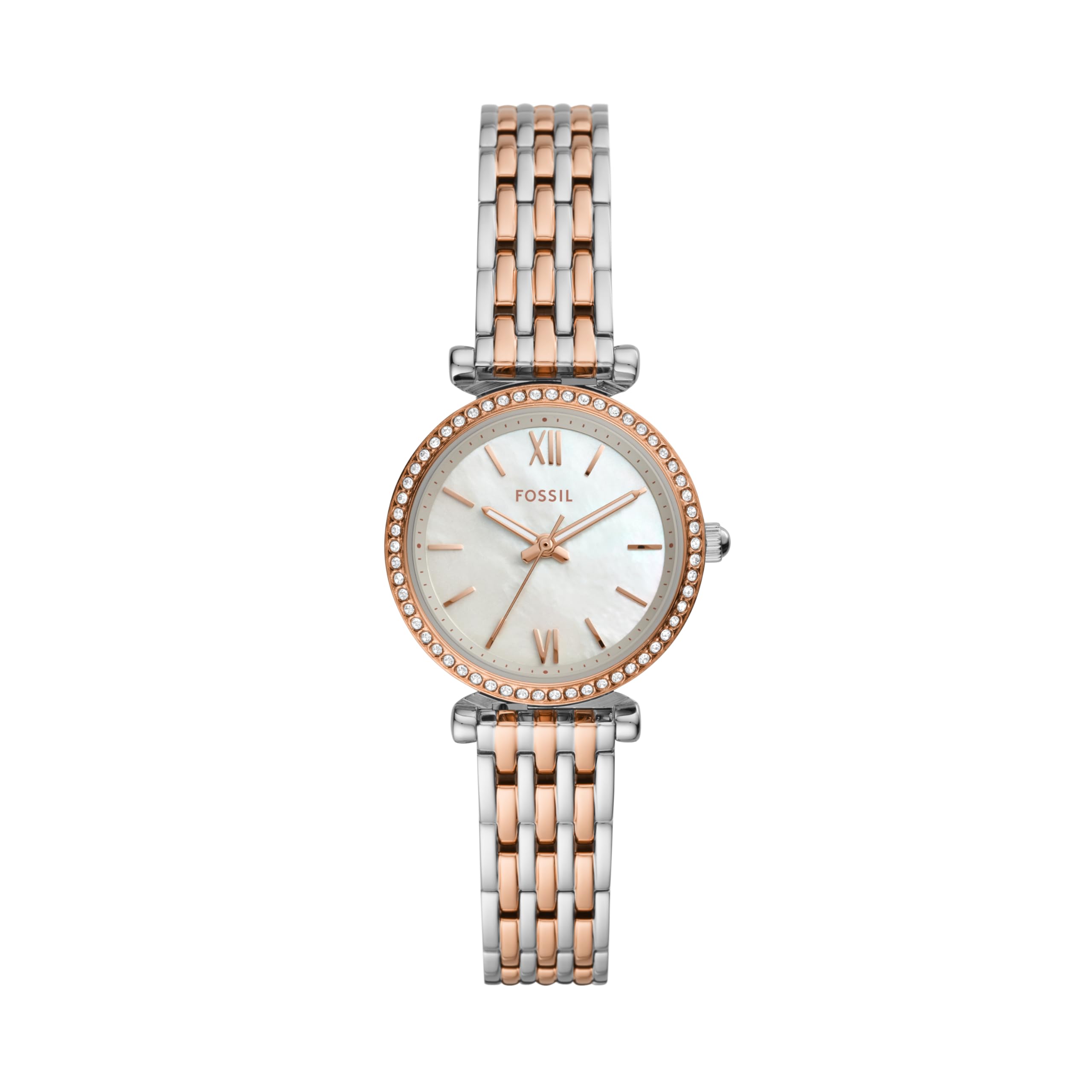 Fossil Analog White Dial Multicolor Band Women's Stainless Steel Watch-ES4649
