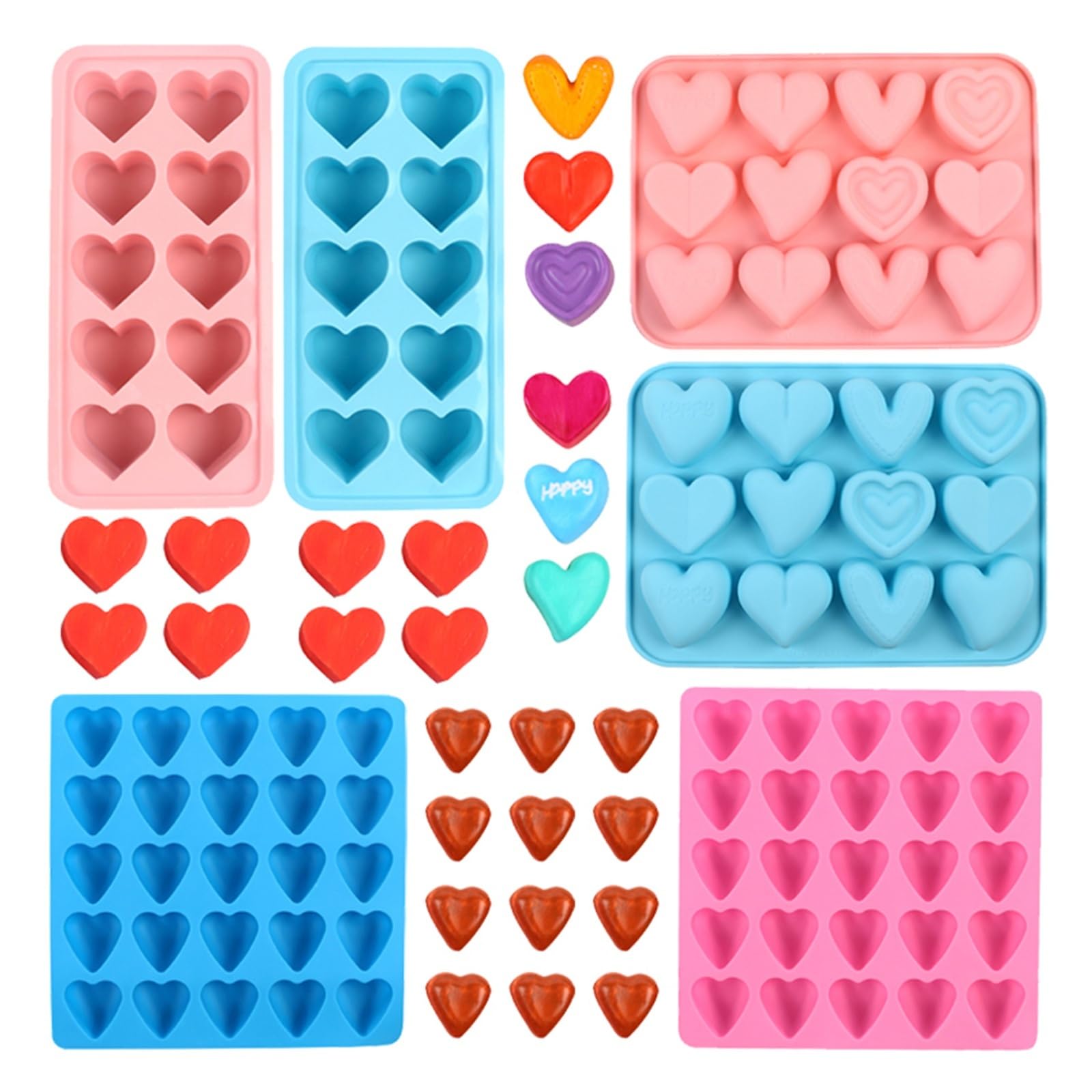 Moule à chocolat cœur silicone pour offrir des bonbons et savons uniques