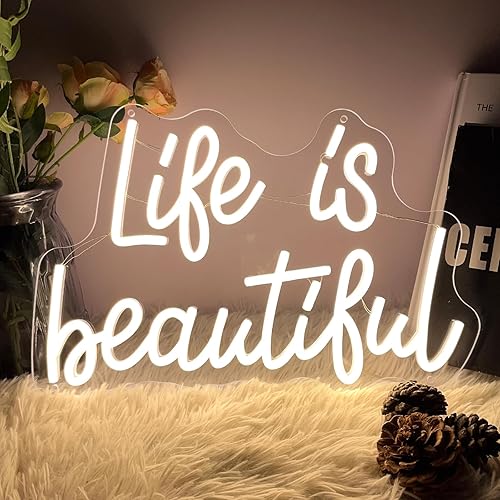 Miniatura 6 de Letrero de neón de feliz cumpleaños para decoración de pared, diseño tallado en 3D, para interiores, dormitorio, luces de neón LED, telón de fondo,