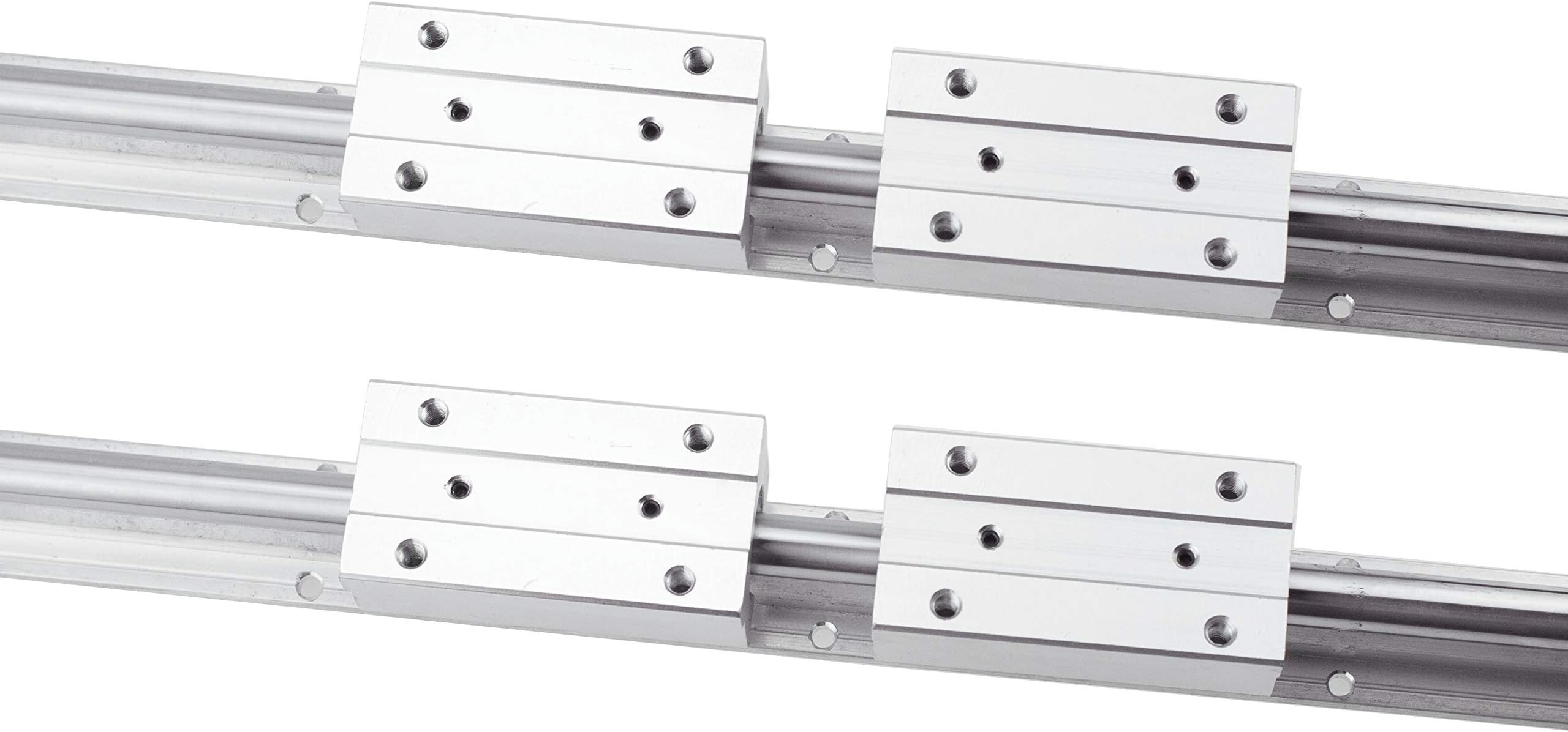 Linear Rail CNC Parts SBR16 700mm/ 27,56inches 16mm 2 pcs Fully Supported Linear Rail + 4pcs SBR16LUU Block Bearing