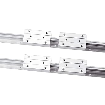 Linear Rail CNC Parts SBR12 350mm/ 13,78inches 12mm 2 pcs Fully Supported Linear Rail + 4pcs SBR12LUU Block Bearing