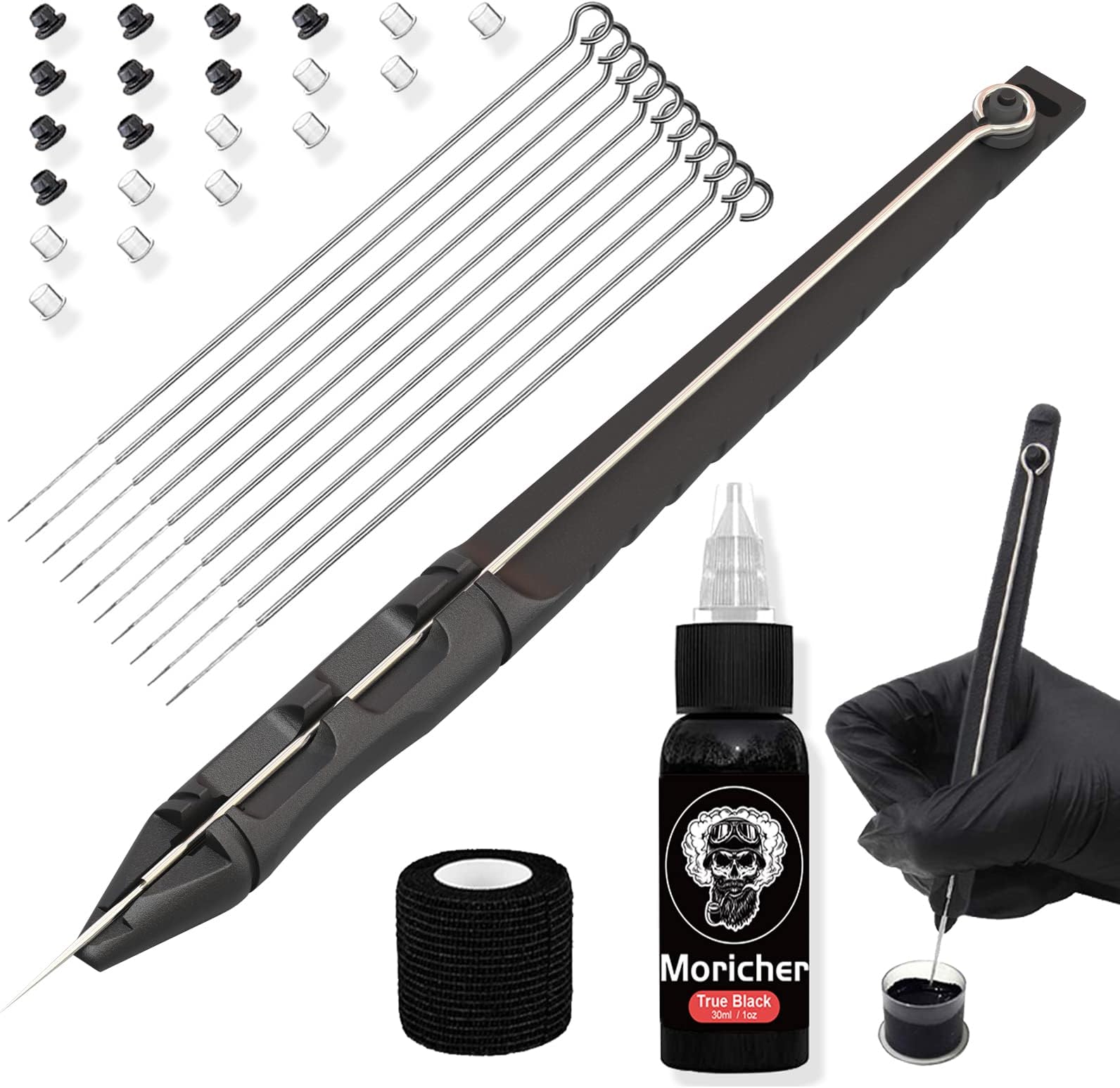 Moricher Hand Poke a Stick Tattoo Kit with ink DIY tattoo practice kit with tattoo needle for beginners complete tattoo kit maquina para tatuar