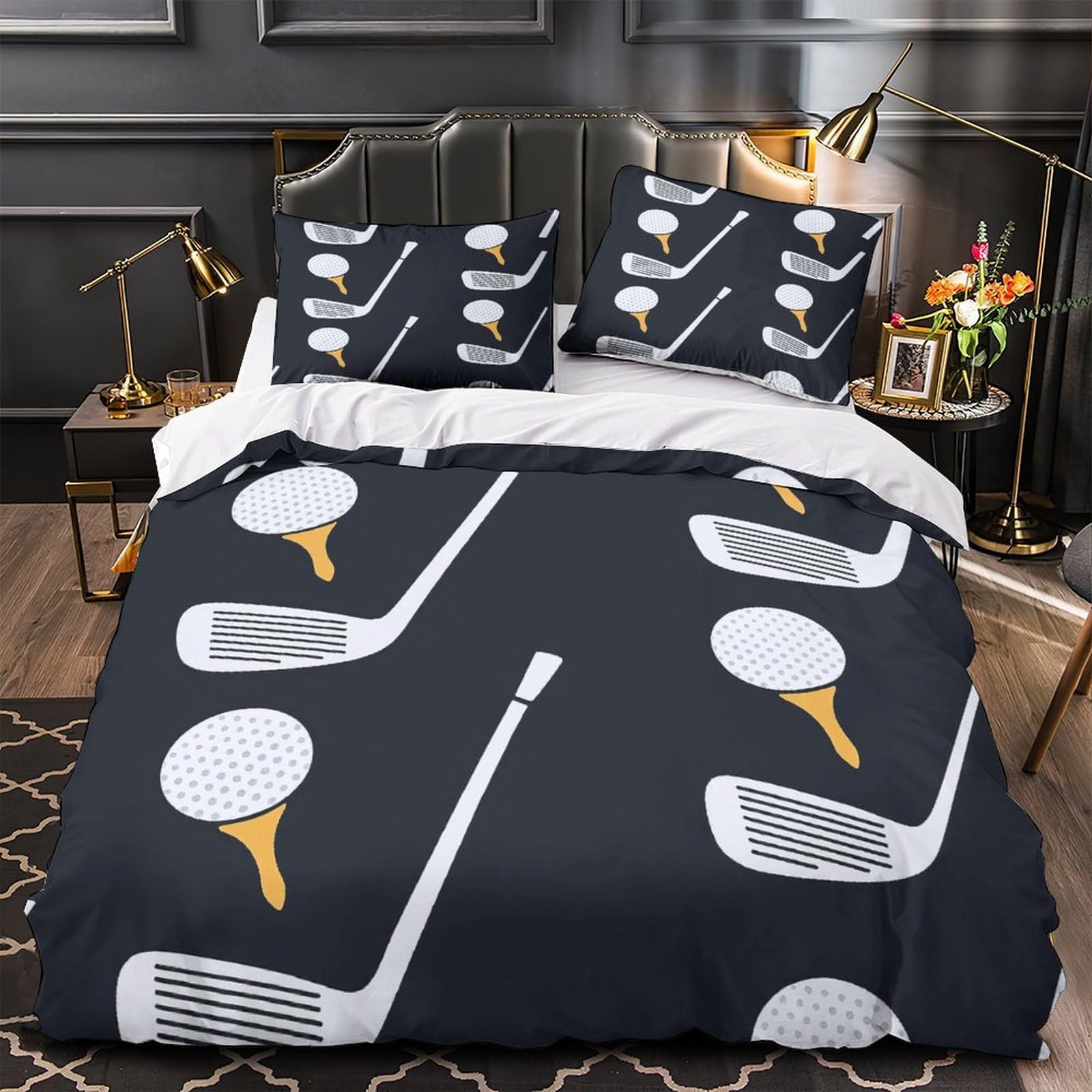 Linge de lit de golf imprimé 3D pour décorer la chambre des garçons