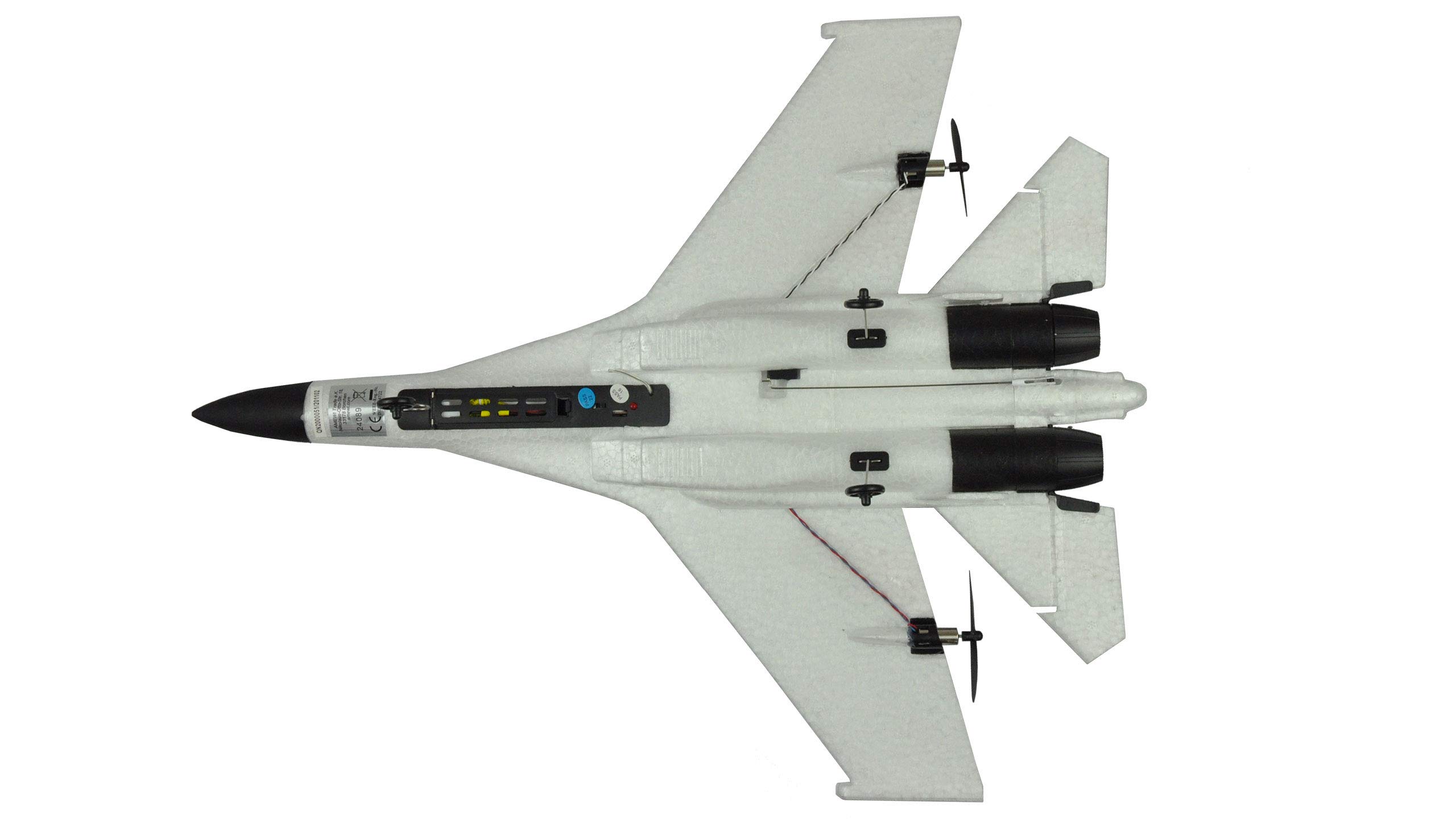 Amewi 24089 SU-27 RC samolot 3-kanałowy 2,4 GHz RTF żyroskop, czerwony