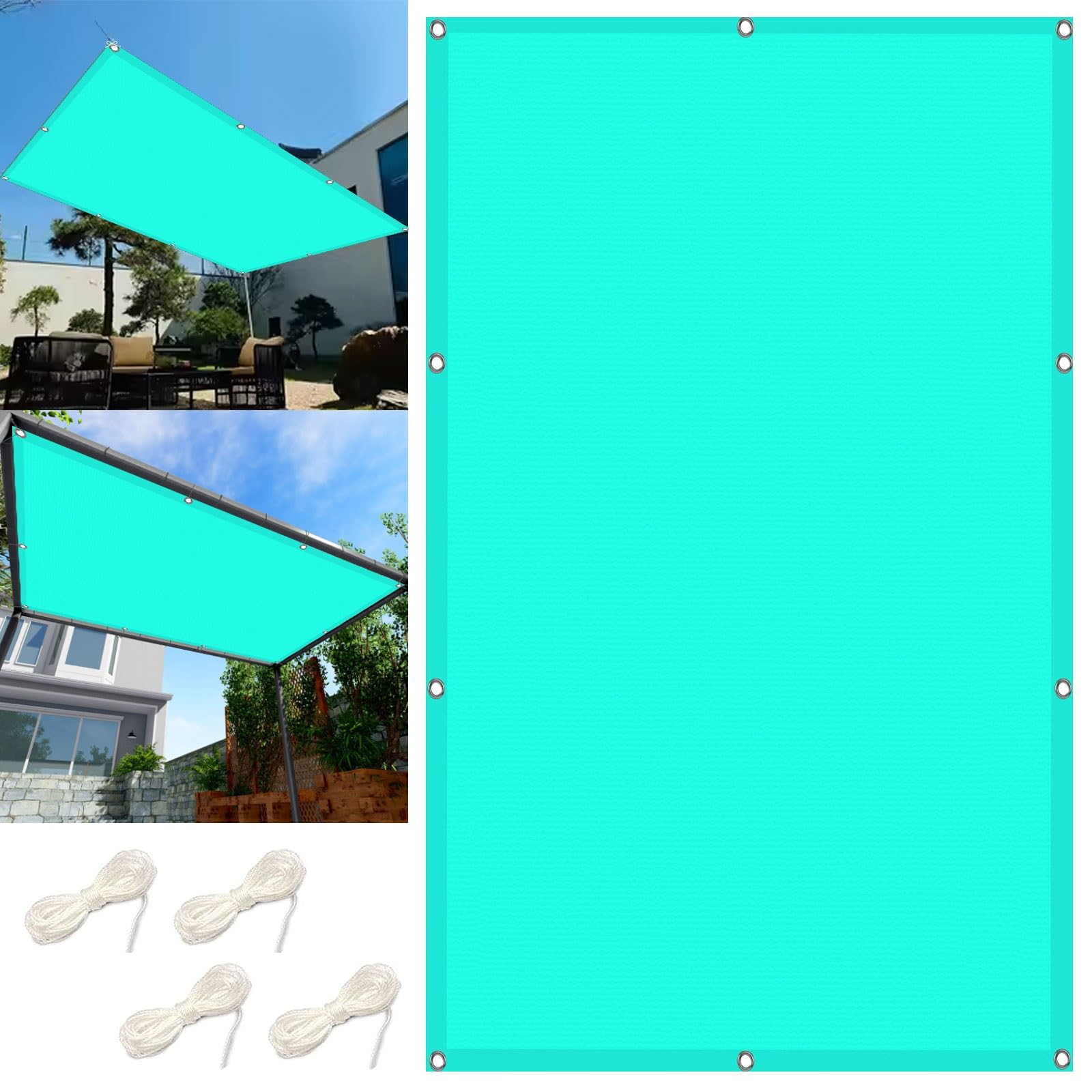 Voile d'ombrage pare-soleil 2x7 m protection UV et pluie couleur crème