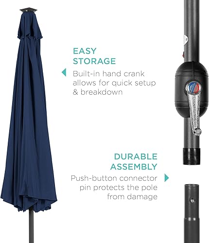 Miniatura 6 de Best Choice Products 10ft Solar Polyester LED Lighted Patio Umbrella wTilt Adjustment and UV-Resistant Fabric