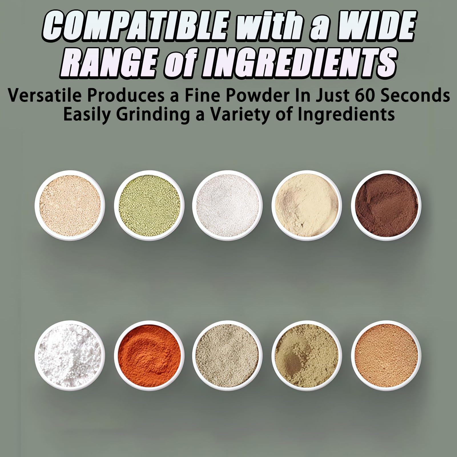 Macinacaffè Versatile Da Cucina, Mulino Per Cereali Da 500 W Con 2 Lame E Design Diviso Regolabile A 4 Velocità, Macina Spezie Elettrico Con Tazza In Acciaio Inossidabile 304 Per Macinare Caffè Green